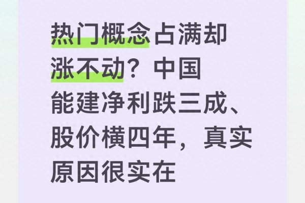 热门概念占满却涨不动? 中国能建净利跌三成、股价横四年